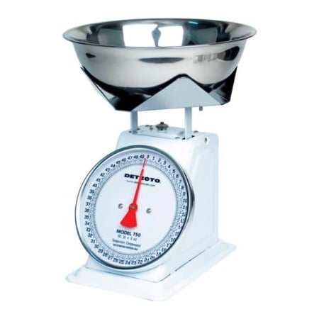 Detecto Detecto Top Load Scale 50lb x 2oz W/ 8in Fixed Dial, 9in x 9in SS Platform, Removable Bowl T50B
